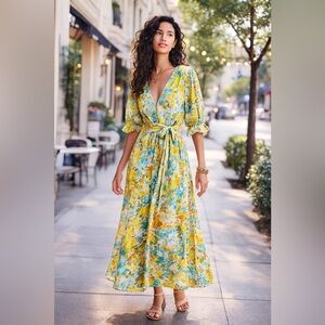 Faithful the Brand Anthropologie Rafa Midi Dress Annina Floral Print Feminine 6